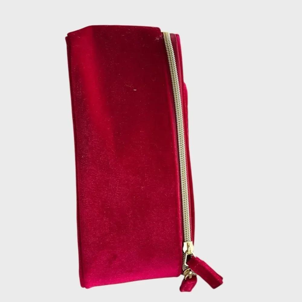 Estée Lauder Red Velvet Train Case Makeup Cosmetic Bag Travel Case